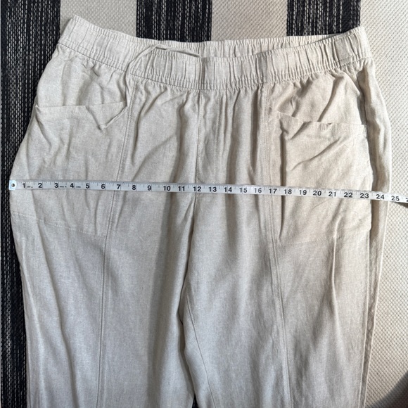 Old Navy Pants‎ Womens Ivory High- Rise Straight Leg Taper Linen Pants Size 2X - Picture 8 of 13